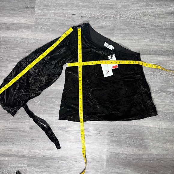 NWT Tanya Taylor Velvet One-Shoulder Anka Top Size 2 - Picture 11 of 11